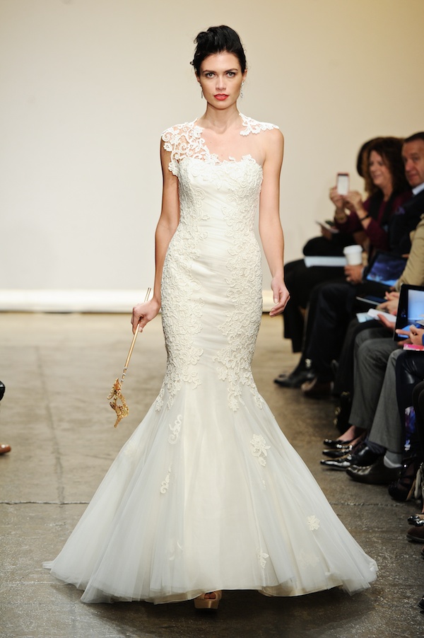 Southern wedding - lace shoulder gown